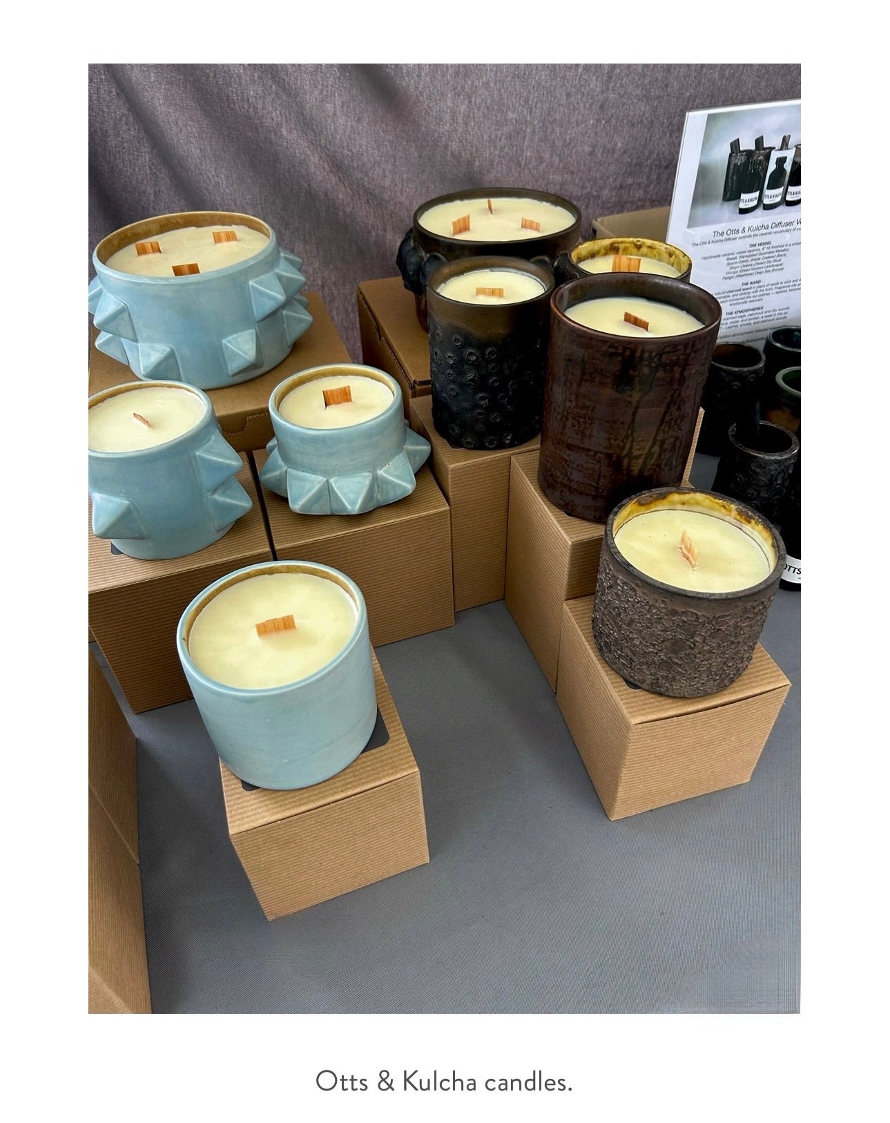 Candles against a grey background 