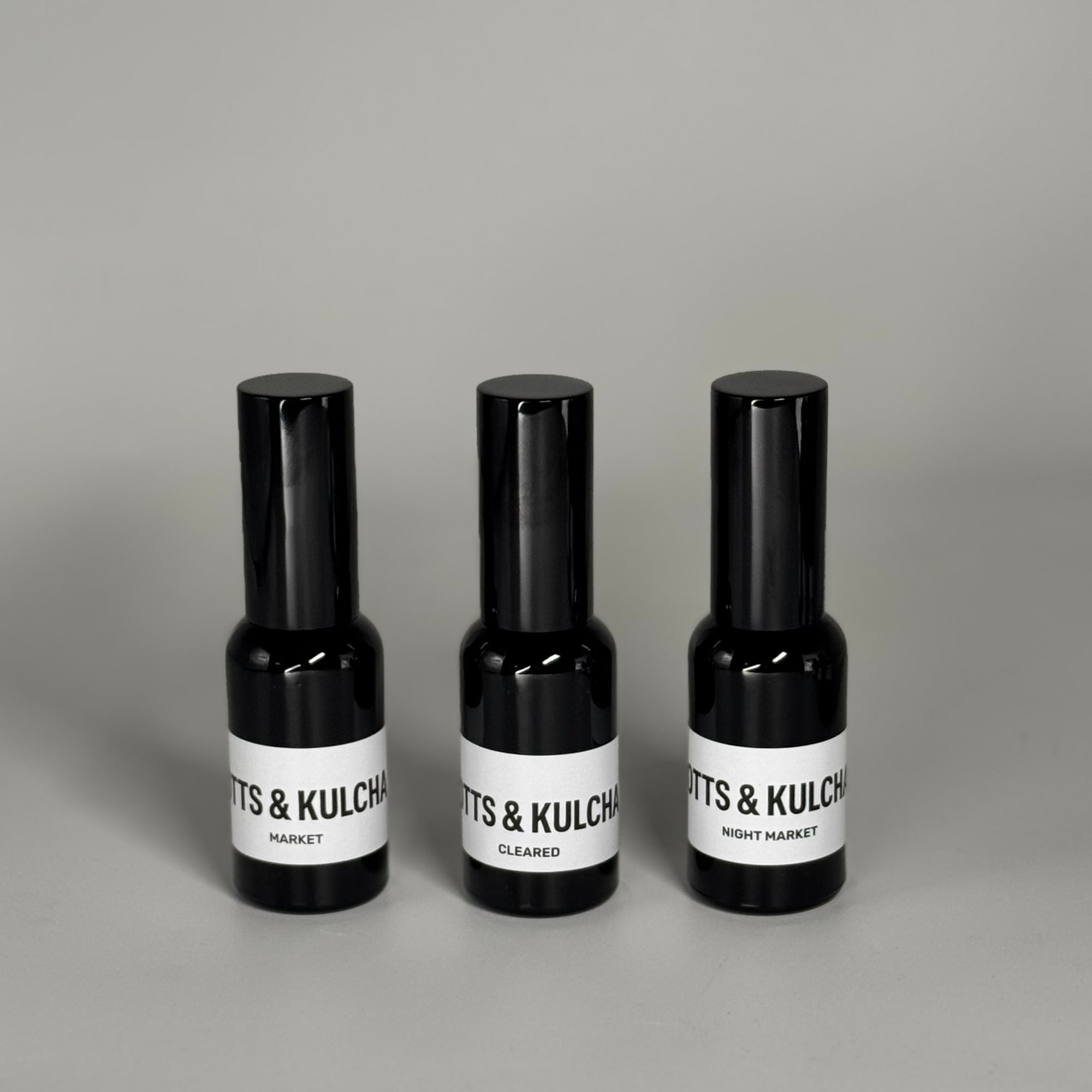 Otts & Kulcha Atmosphere Discovery Set – trio of 30ml room sprays featuring Market, Night Market, and Cleared fragrances
