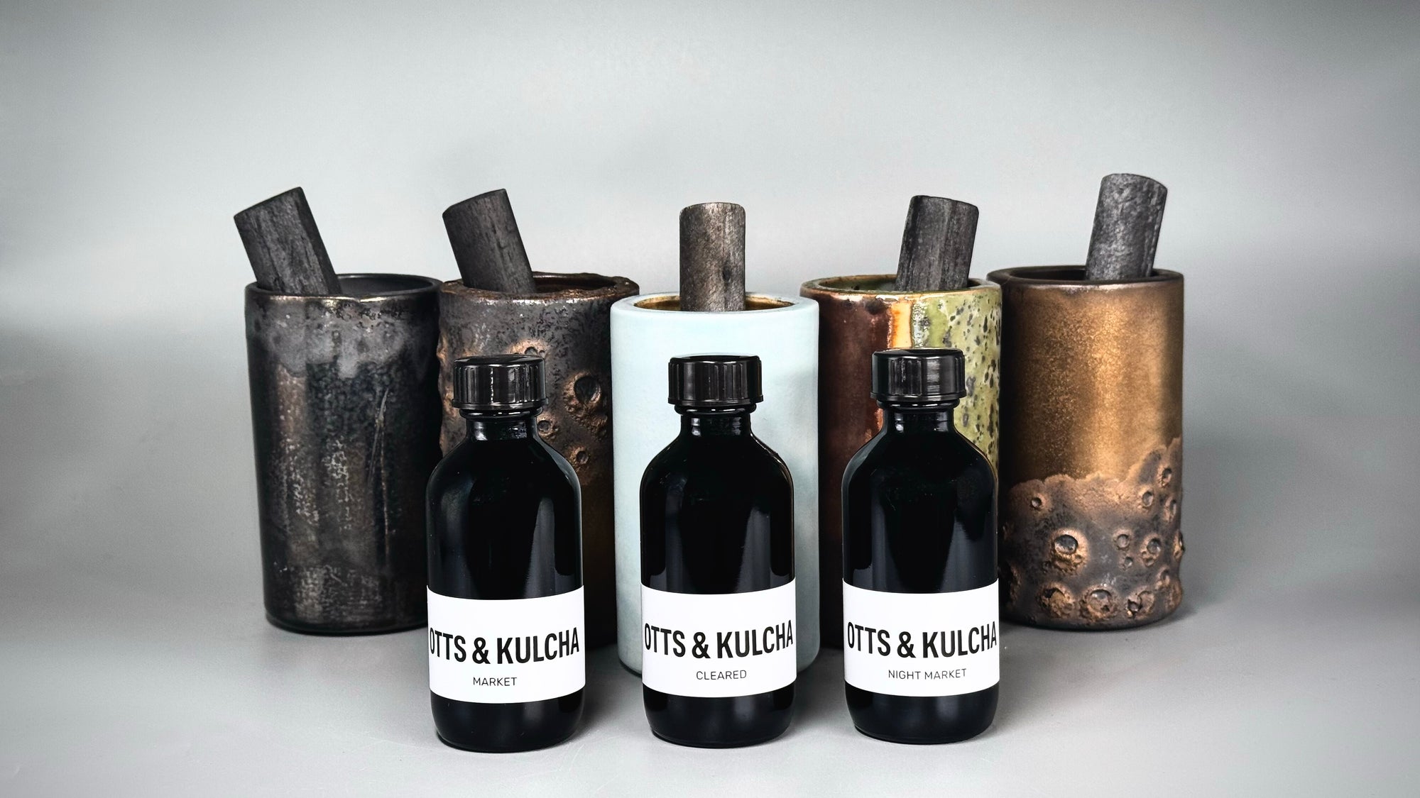 Charcoal wand refill pack — set of three black charcoal  diffuser wicks by Otts & Kulcha