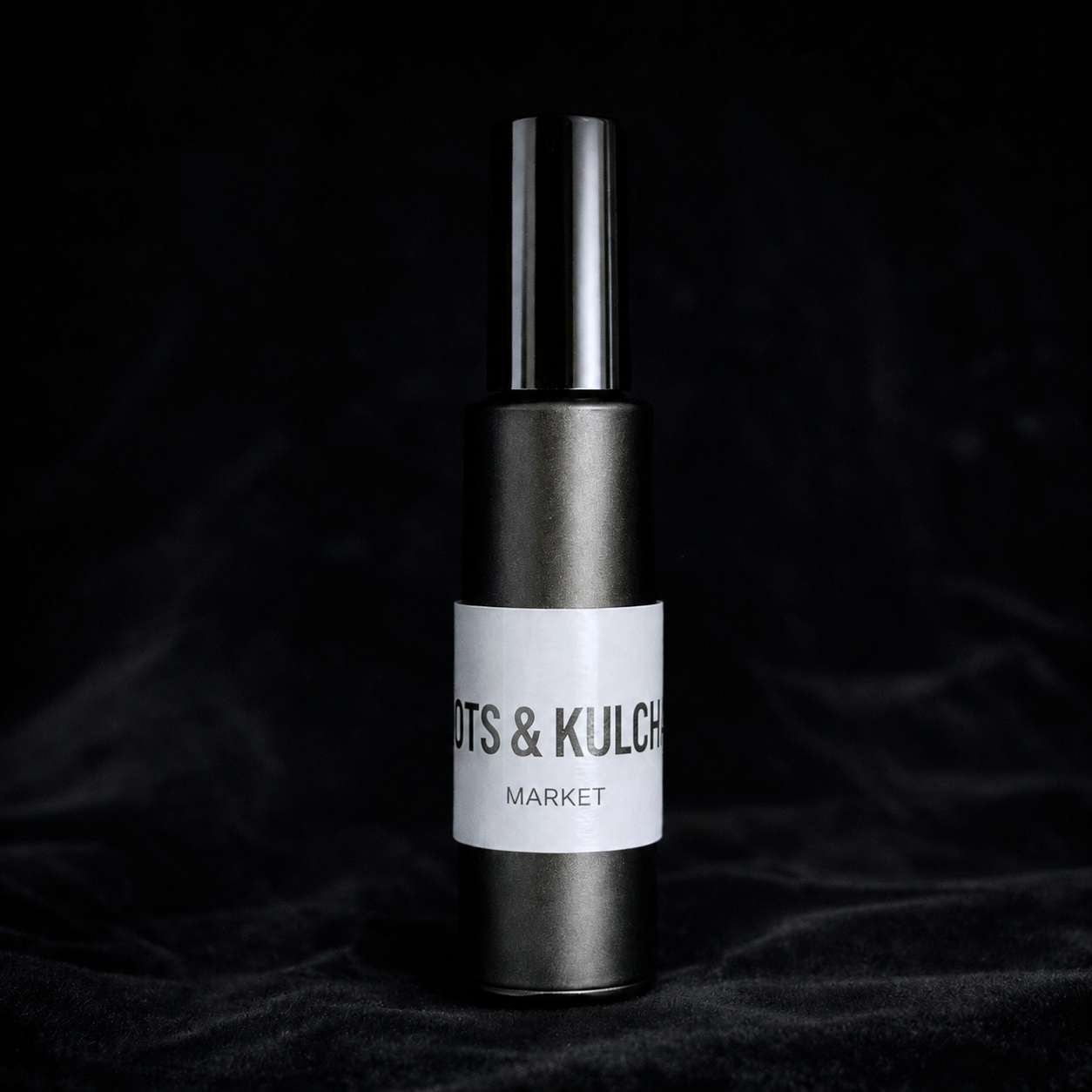 Bottle with a label on a dark background
