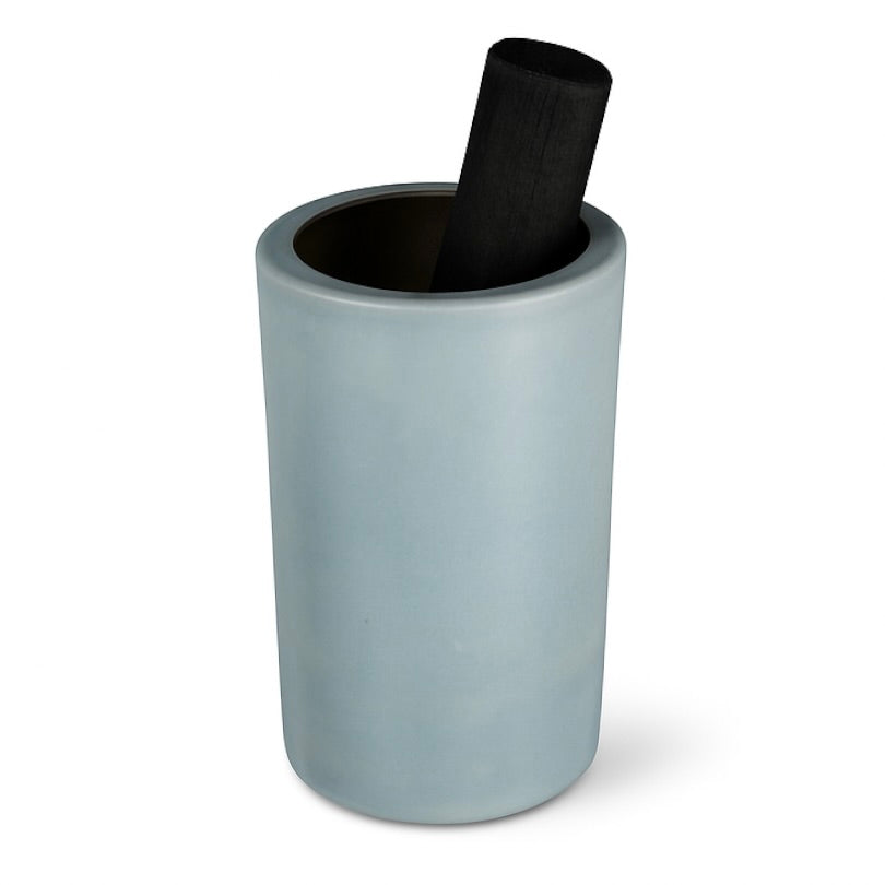 Handmade ceramic diffuser vessel with charcoal wand — available in Basalt, Space Oddity, Grigio Celeste, Virunga, and Pelagic patinas by Otts & Kulcha