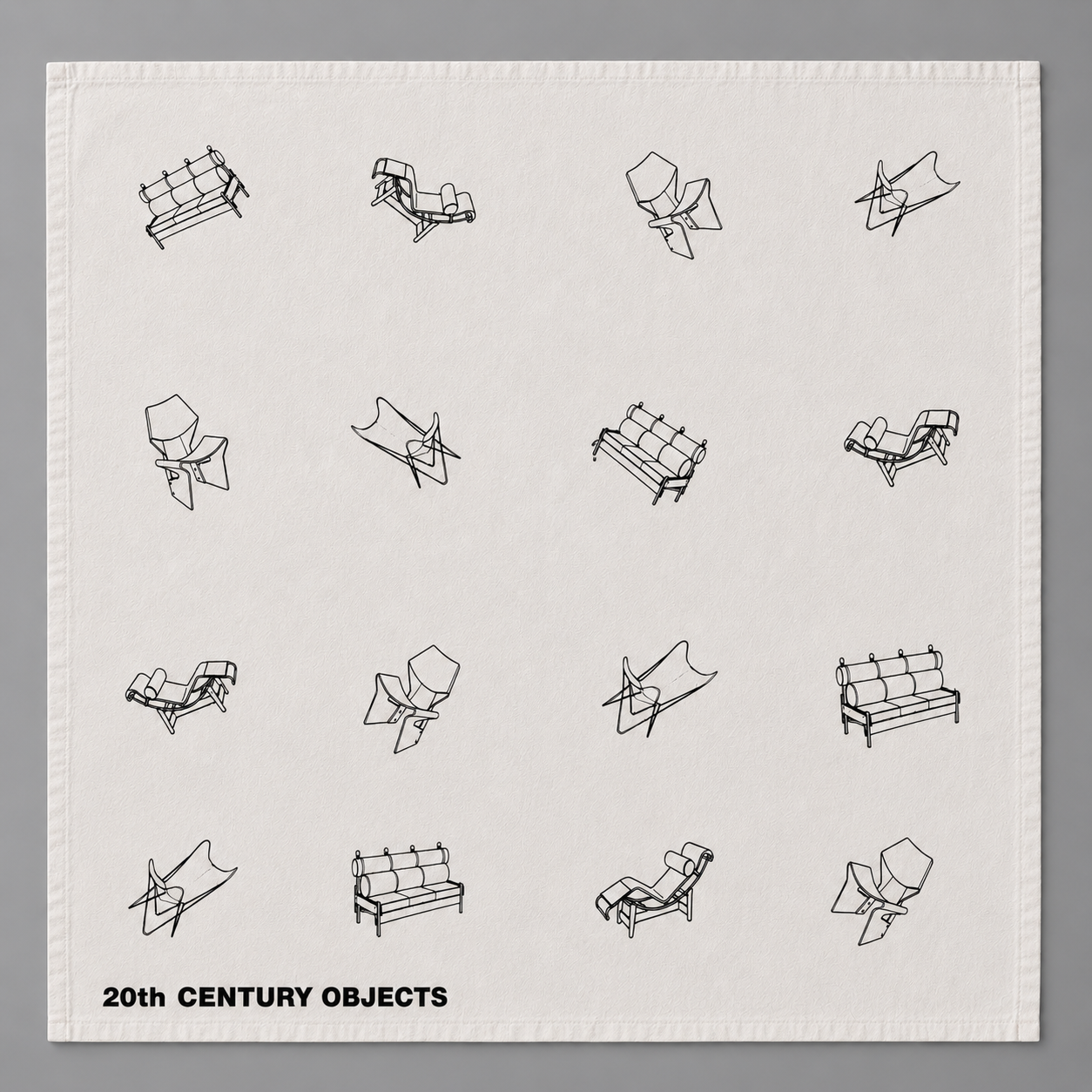 Icons Tea Towels 01: Lamps + Chairs