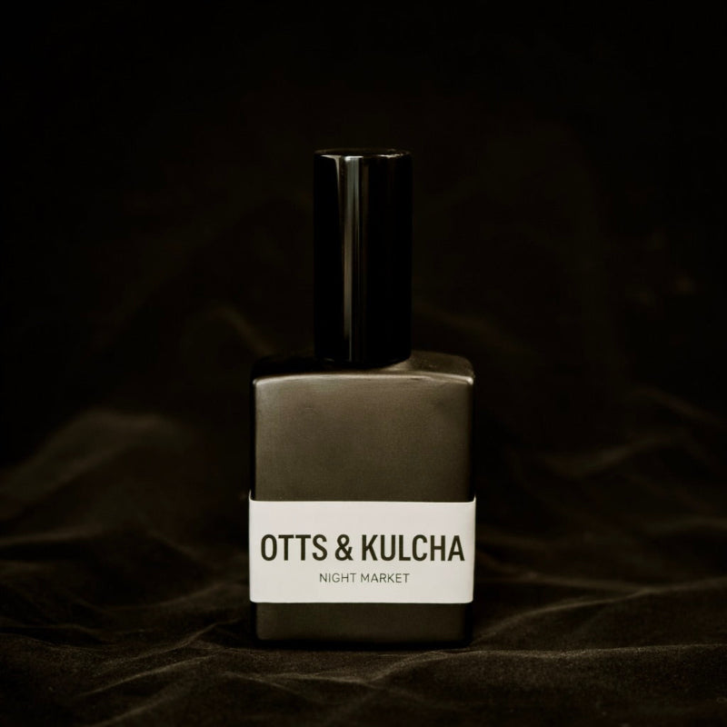 Presence Night Market eau de parfum black bottle Otts & Kulcha label
